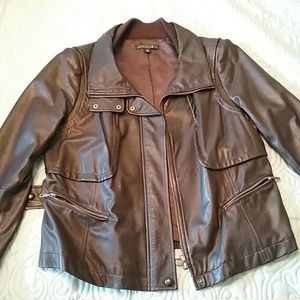 Lafayette new york 148 Brown Leather jacket